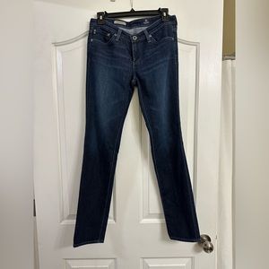 Adriano Goldschmied (AG) jean, “The Stilt Cigarettte Jean”, dark blue, size 27R